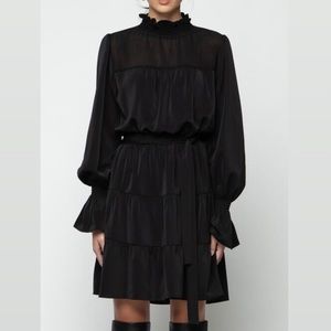 OAK + FORT Black Fluted Dress